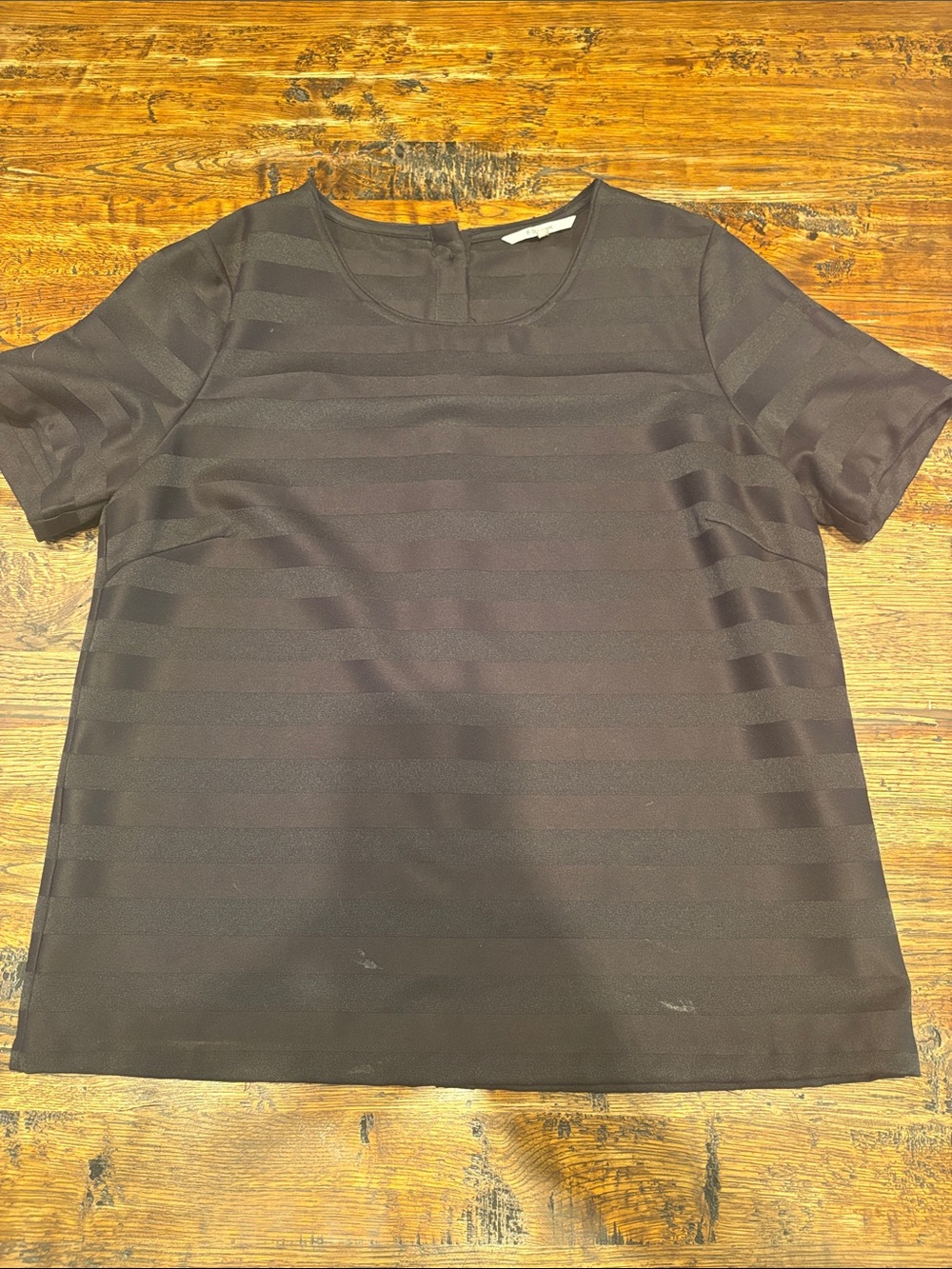 FRNCH Black Horizontal Stripe Short Sleeve Top